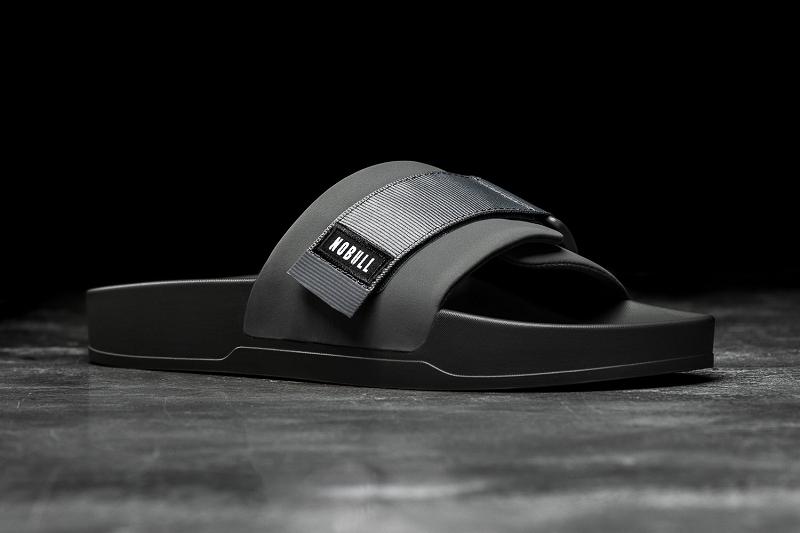 Men\'s Nobull Adjustable Slides Black | SG P2146J